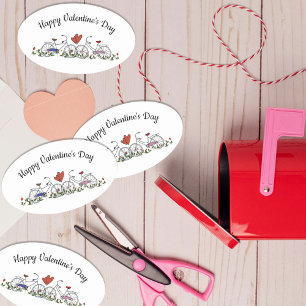 Sticker Ovale Amateurs de vélo Valentine