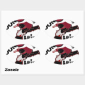 Sticker Ovale Amenez-le - Jouer à Noël & Space Mashup (Feuille)