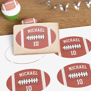 Sticker Ovale American Football Party Nom Anniversaire de enfant