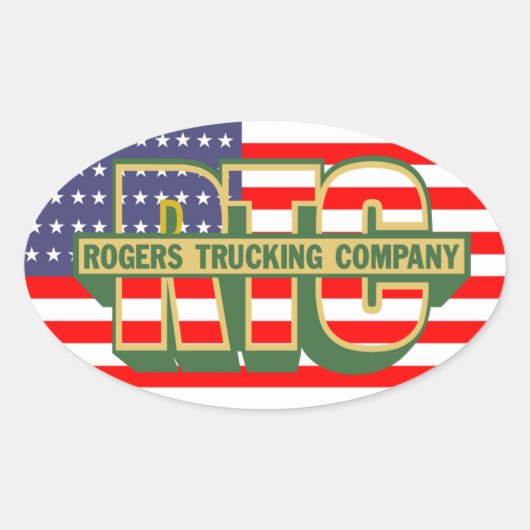 Sticker Ovale American Pride Rogers Trucking Company (Devant)