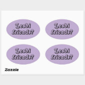 STICKER OVALE AMIS LESBIENS (Feuille)
