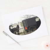 Sticker Ovale Amish Buggy "Parking Lot" (Enveloppe)