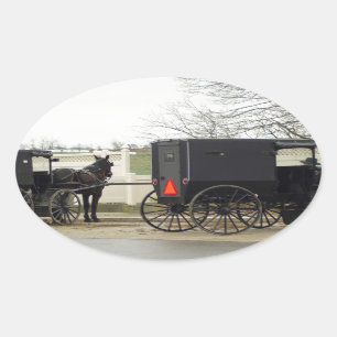 Sticker Ovale Amish Buggy "Parking Lot"