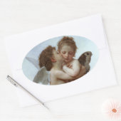 Sticker Ovale Amor et Psyche comme Enfants / Angels Premier bais (Enveloppe)
