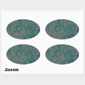 Sticker Ovale Amour (Feuille)