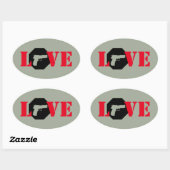 STICKER OVALE AMOUR (Feuille)