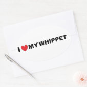 Sticker Ovale amour blanc (Enveloppe)