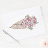 Sticker Ovale Amour Dans N'Importe Quelle Langue Flower Bundle (Enveloppe)