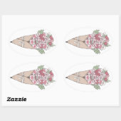 Sticker Ovale Amour Dans N'Importe Quelle Langue Flower Bundle (Feuille)