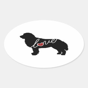 Sticker Ovale Amour de chien de montagne de Bernese
