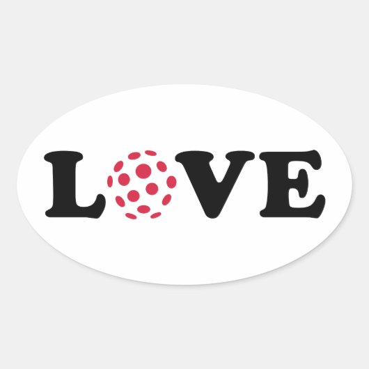 Sticker Ovale Amour de Floorball (Devant)