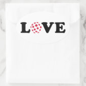 Sticker Ovale Amour de Floorball (Sac)