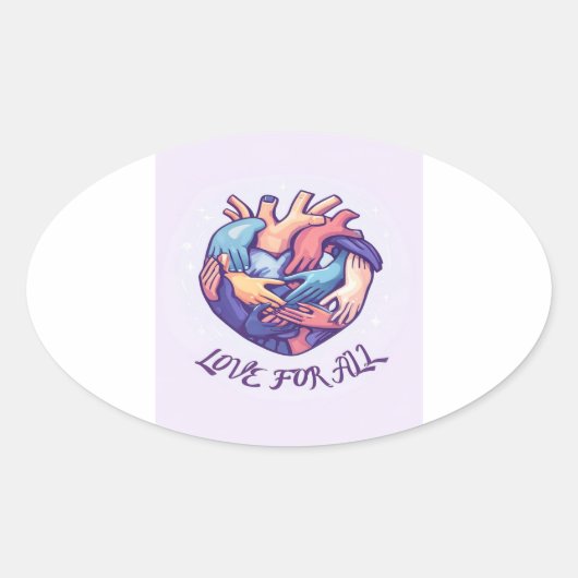 Sticker Ovale amour pour tous (Devant)