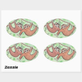 Sticker Ovale Amour Valentine de paresse (Feuille)