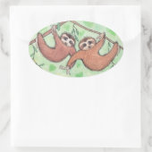 Sticker Ovale Amour Valentine de paresse (Sac)