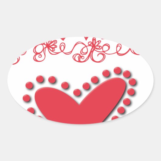 Sticker Ovale amoureux (Devant)