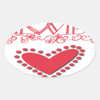 Sticker Ovale amoureux