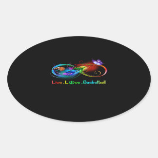 Sticker Ovale Amoureux du sport | Vivant amour basketball