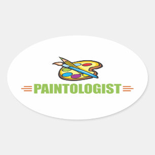 Sticker Ovale Amusant artiste