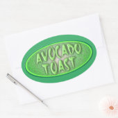 Sticker Ovale Amusants Avocado Toast Love Retro Decal (Enveloppe)