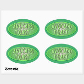 Sticker Ovale Amusants Avocado Toast Love Retro Decal (Feuille)