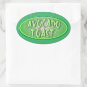 Sticker Ovale Amusants Avocado Toast Love Retro Decal (Sac)