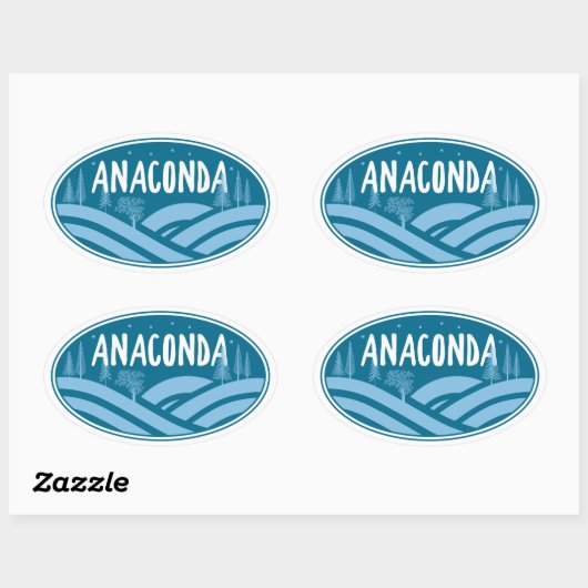 Sticker Ovale Anaconda Montana Extérieur (Feuille)