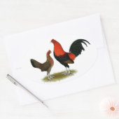 Sticker Ovale Ancien jeu anglais Bantams : BB Red Pair (Enveloppe)
