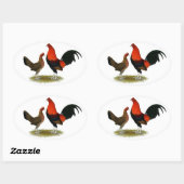 Sticker Ovale Ancien jeu anglais Bantams : BB Red Pair (Feuille)