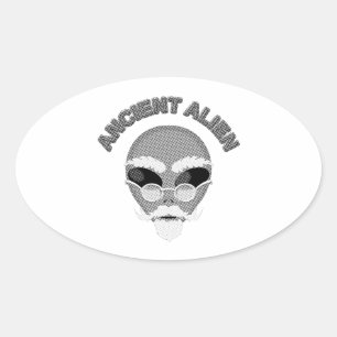Sticker Ovale Ancien journal en chef Alien