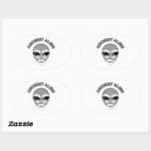 Sticker Ovale Ancien journal en chef Alien (Feuille)