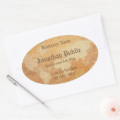 Sticker Ovale Ancien papier Look World Map Élégant professionnel (Enveloppe)