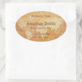Sticker Ovale Ancien papier Look World Map Élégant professionnel (Sac)