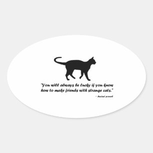 Sticker Ovale Ancien proverbe de chat