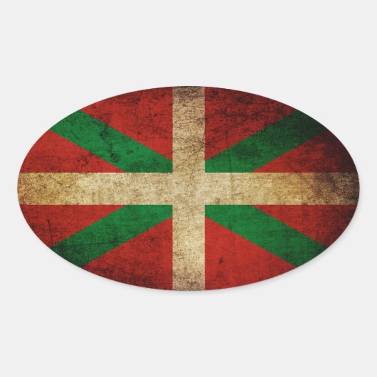 Sticker Ovale Ancienne Ikurriña (Devant)