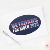 Sticker Ovale Anciens combattants pour Biden (Enveloppe)