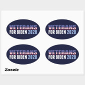 Sticker Ovale Anciens combattants pour Biden (Feuille)