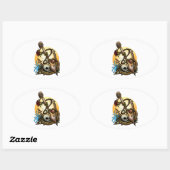 Sticker Ovale Ancré (Feuille)