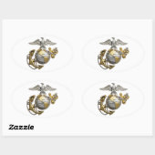 Sticker Ovale Ancre Eagle Globe (Feuille)