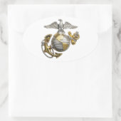 Sticker Ovale Ancre Eagle Globe (Sac)