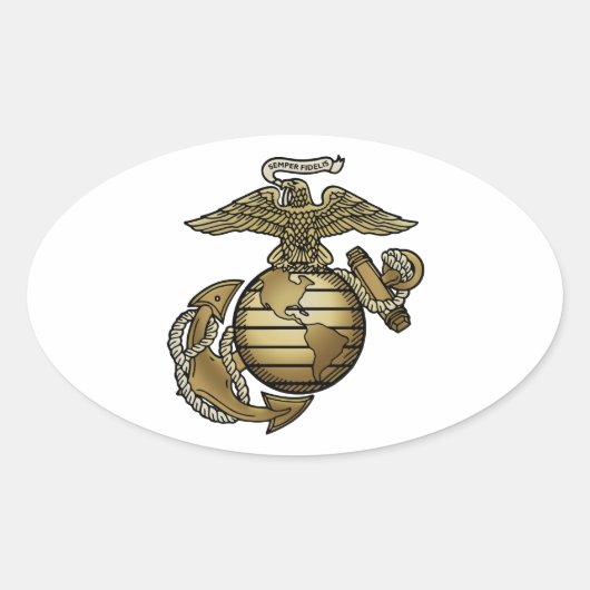 Sticker Ovale Ancre Eagle Globe (Devant)