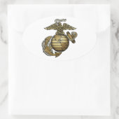 Sticker Ovale Ancre Eagle Globe (Sac)