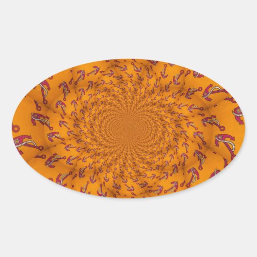 Sticker Ovale Ancre Kaleidoscope (Devant)