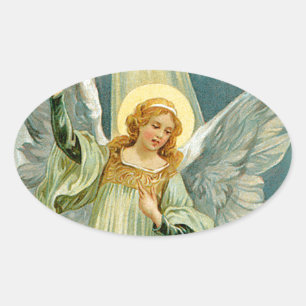 Sticker Ovale Ange de Noël
