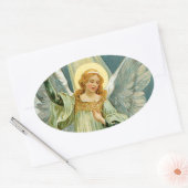 Sticker Ovale Ange de Noël (Enveloppe)