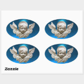 STICKER OVALE ANGE DE RENAISSANCE FLORENTINE (Feuille)