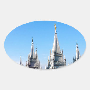 Sticker Ovale ange moroni temple mormon de salt lake city