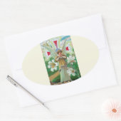 Sticker Ovale Ange priant (Enveloppe)