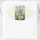 Sticker Ovale Ange priant (Sac)