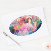 Sticker Ovale Angel arc-en-ciel (Enveloppe)